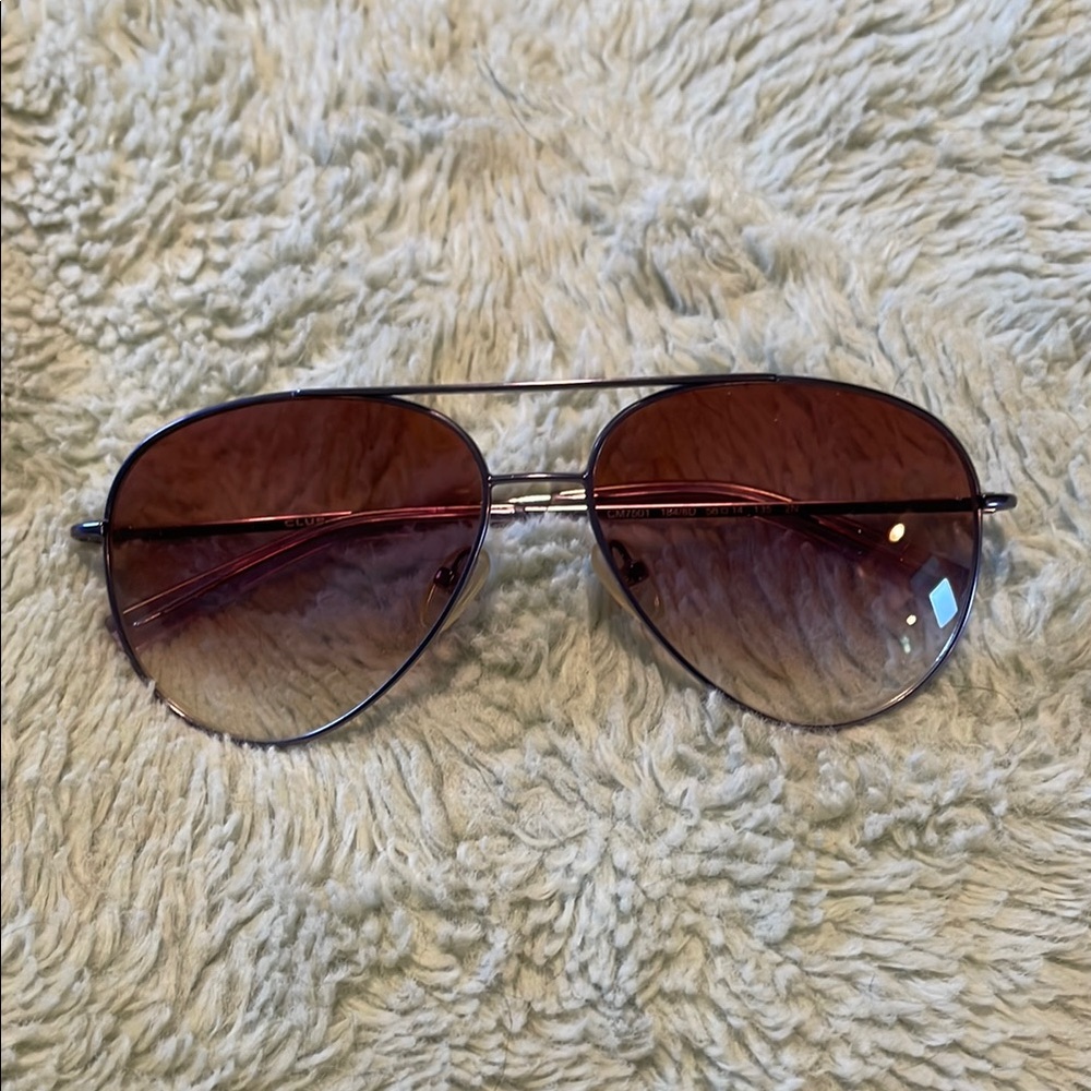 Club Monaco Purple Aviator Sunglasses Gradient Lenses